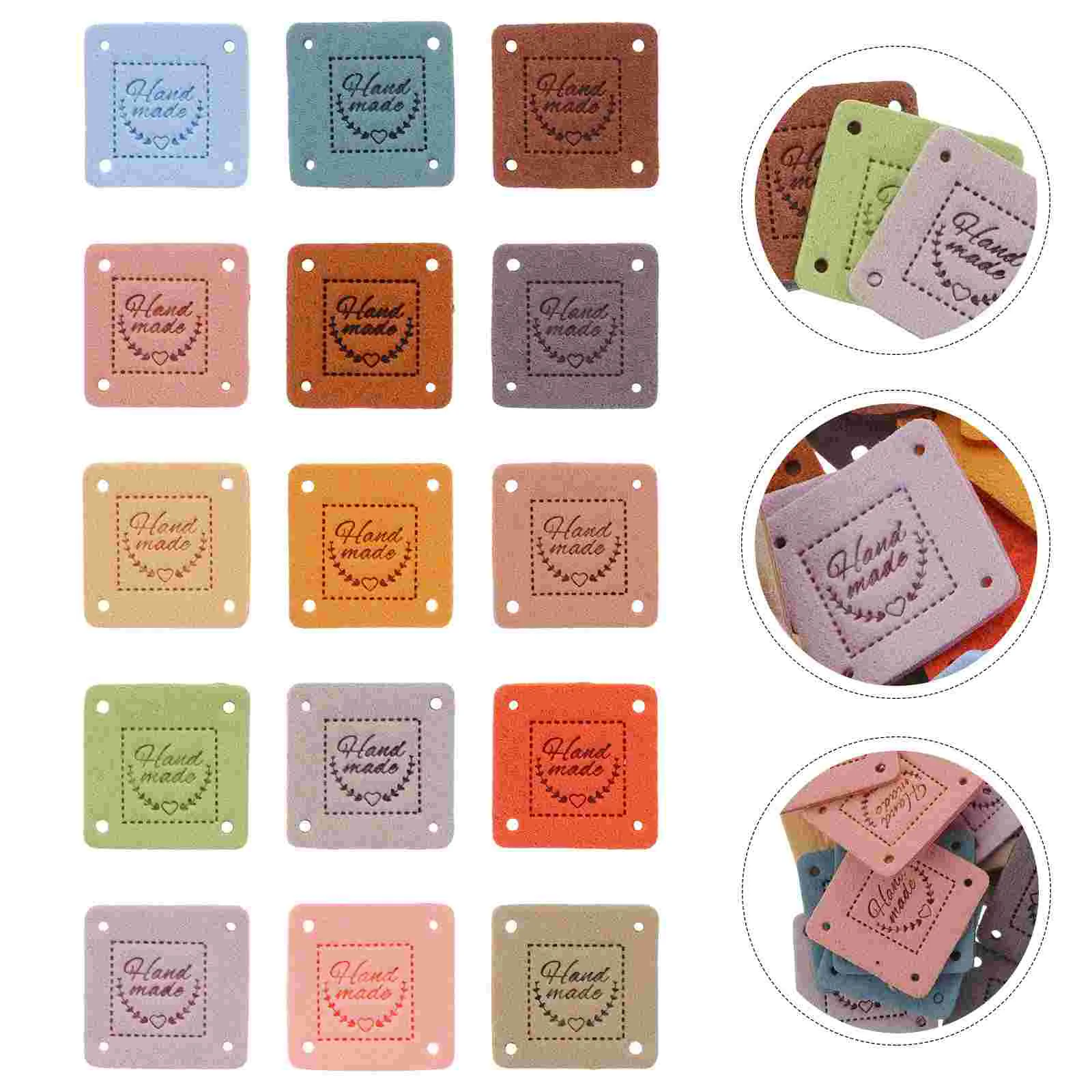 

45 Pcs Crafting Supplies Handmade Tags Colored Tabs Custom Items Labels DIY Clothes Bag Accessories Sewing Personalized