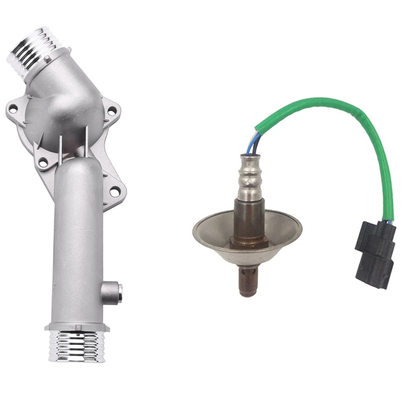 

2 Pcs Car Accessories: 1 Pcs Automotive Aluminum Thermostat Housing & 1 Pcs Air-Fuel Ratio Oxygen Sensor