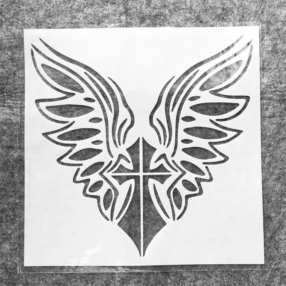 

30*30cm Big Cross Wings Totem DIY Layering Stencils Wall Painting Scrapbook Coloring Embossing Album Decorative Template