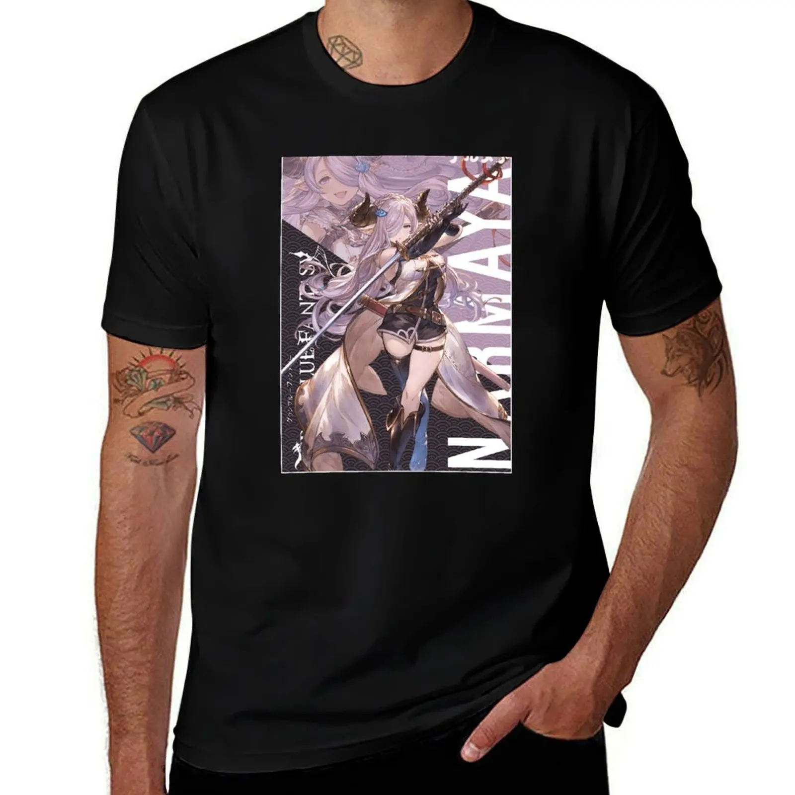 Narmaya adieア Granblue Fantasy Футболка с анимацией большие баскетбольные футболки рисунком