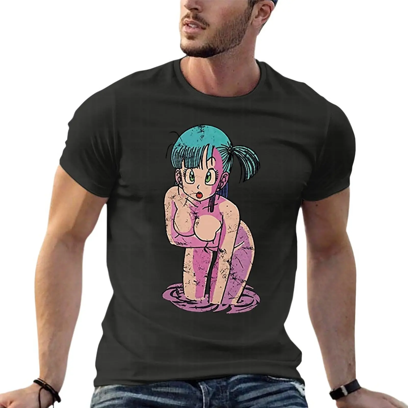 

Goku Saiyan Anime Sexy Bulma Oversize T Shirts Summer Men'S Clothing 100% Cotton Streetwear Big Size Tops Tee