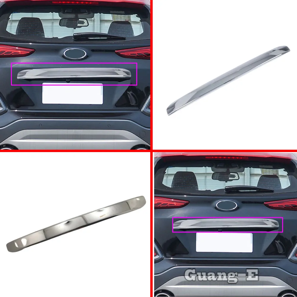 For Hyundai Kona Encino Kauai 2017 2018 2019 2020 2021 Car Sticker Rear Tailgate Frame Plate Trim Lamp Trunk Hoods Parts Stick