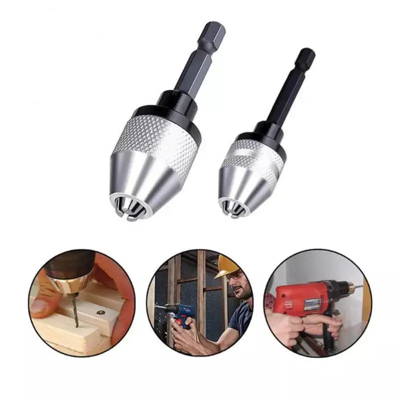 

Drill Chuck Keyless Screwdriver Impact Driver Adaptor Electric Micro Motor Clamp Mini Chuck Fixture Hex Shank Drill Bits Adapter