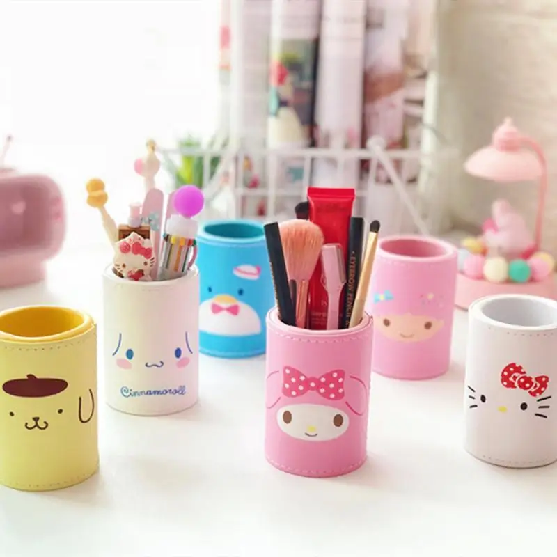 

Sanrios аниме Kawaii Cinnamoroll мой Мелодия помпон Пурины Littletwinstars мультфильм девушка сердце Настольный канцелярские принадлежности ведро для хранен...