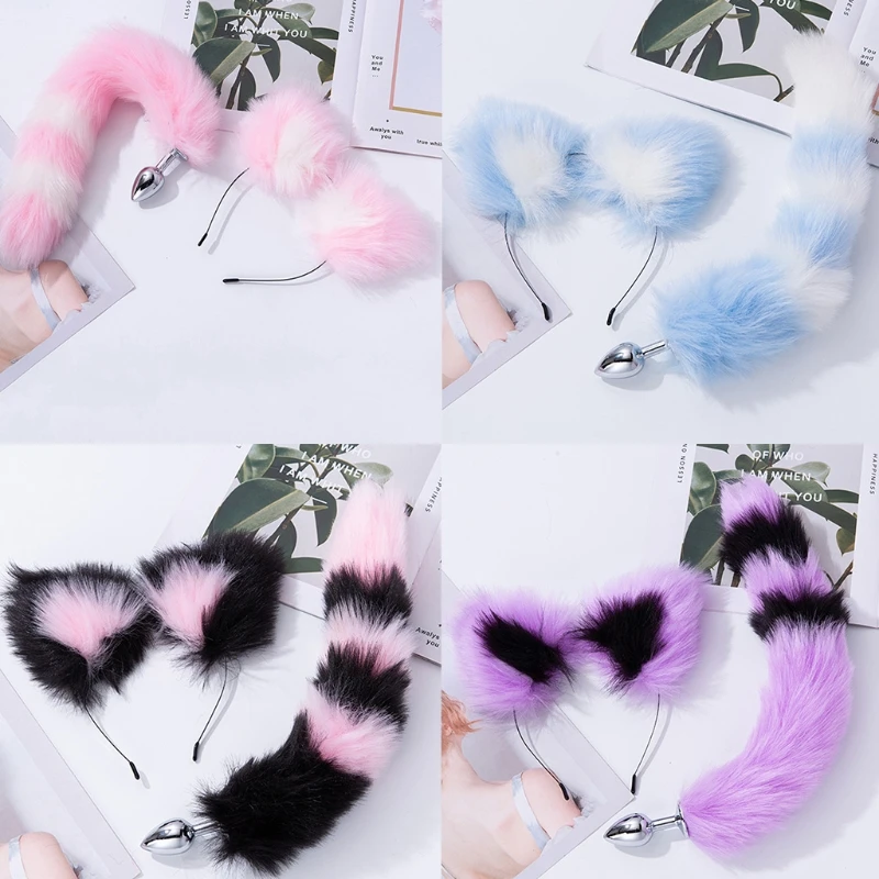 БДСМ-игра для взрослых мягкий хвост с животными металлическая Анальная пробка