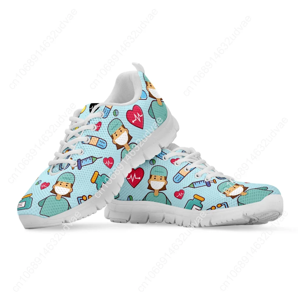 Женские кроссовки для врача и медсестры легкие сетчатые туфли на плоской подошве