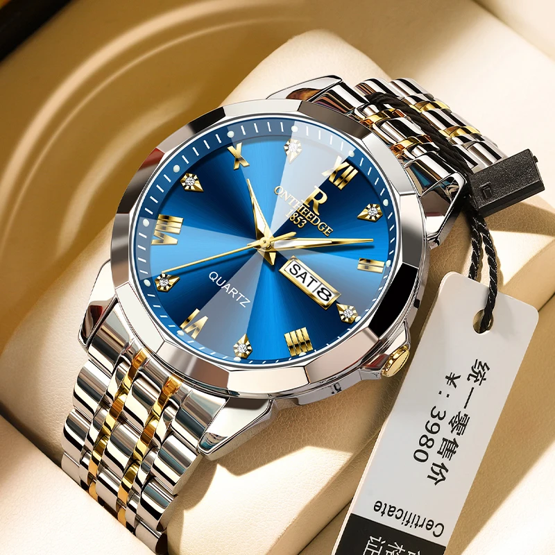 Часы наручные мужские кварцевые в деловом стиле модные простые с ромбовидным