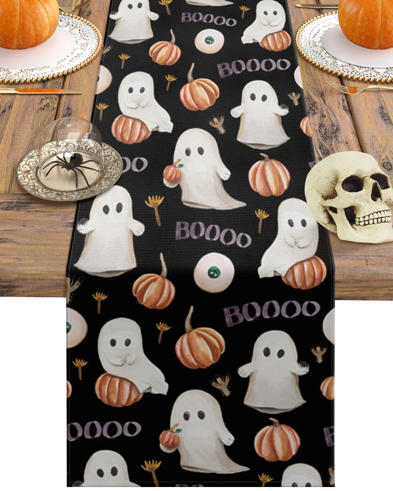 

Halloween Ghost Texture Table Runner Christmas Dining Table Decor Linen Table Runners Wedding Decor Table Cloth