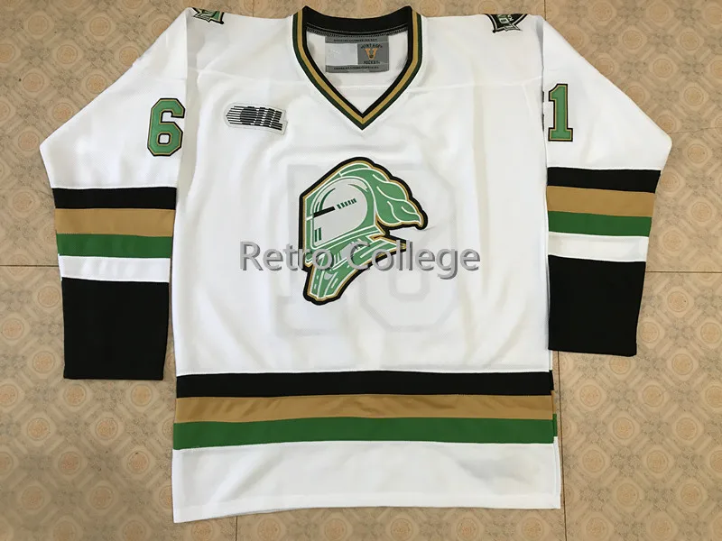 

#61 John Tavares London Knights Black white Green Hockey Jersey Embroidery Stitched Customize any number and name Jerseys