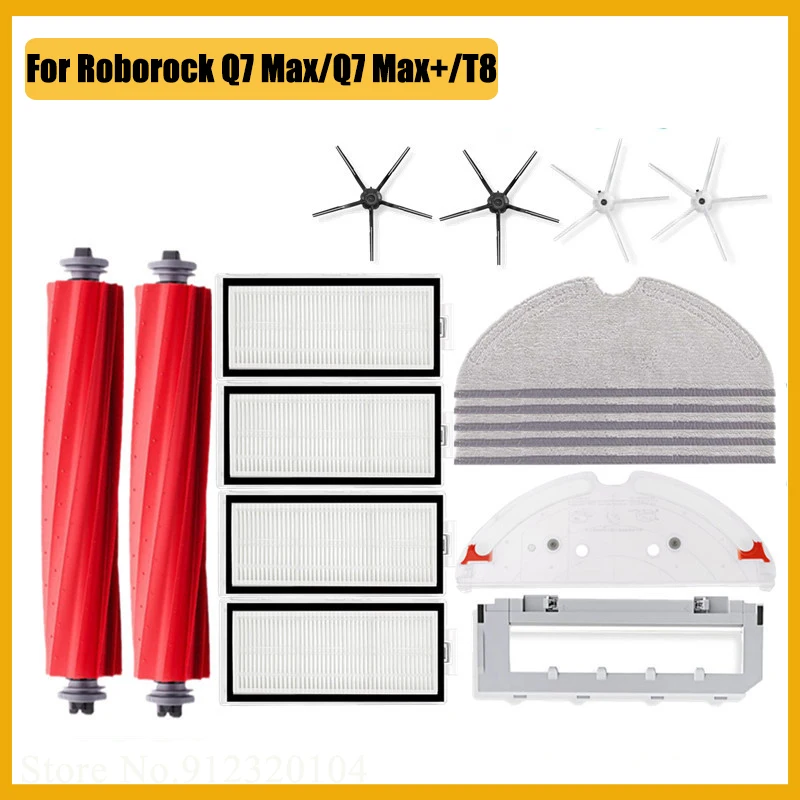 

For Xiaomi Roborock Q7 Max T8 Main Brush Side Brush Hepa Filter Mop Rag Cover Replacement Robot Vacuum Cleaner Spare Accessories