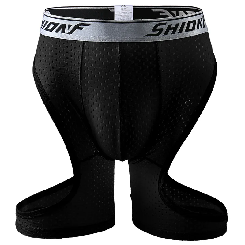 Sexy Underwear Men Boxers Shorts Mesh Ice Silk Panties For Man Solid Hollow U Convex Pouch Long Leg Underpants Cueca Masculina