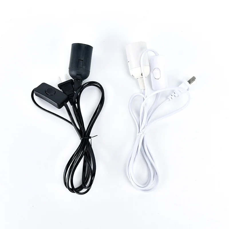 

1.8m Power Cord Cable E27 Lamp Bases Round Plug With Switch