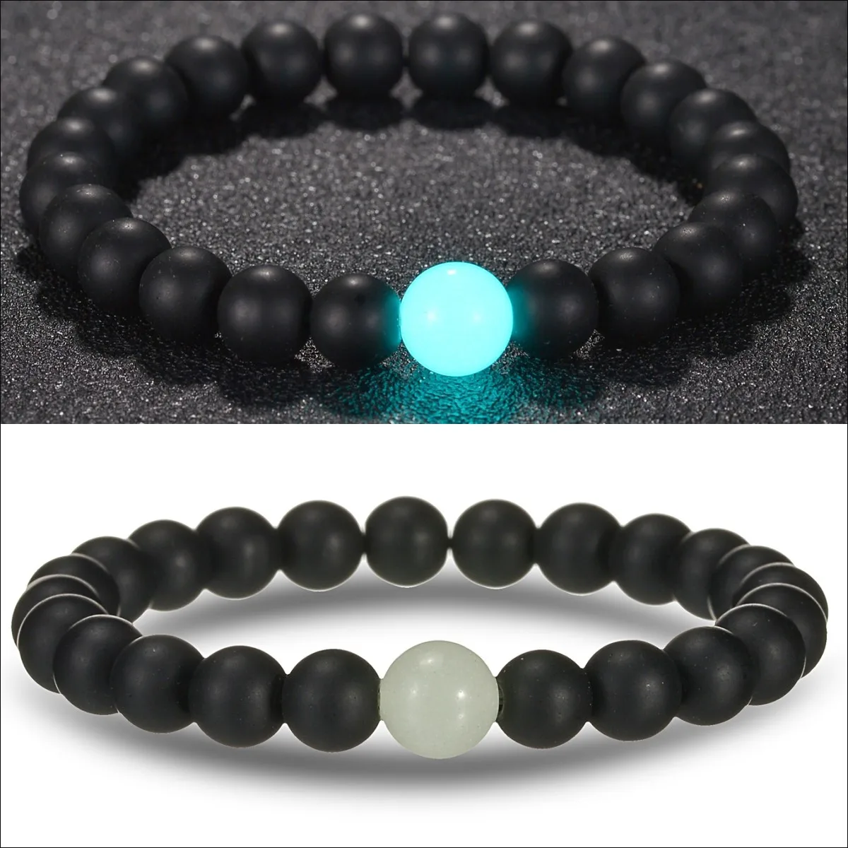 

Natural Stone Lava Matte Hematite Beads Bracelet Fashion Fluorescent Bead Bracelets For Men Women Luminous Jewelry Party Gifts