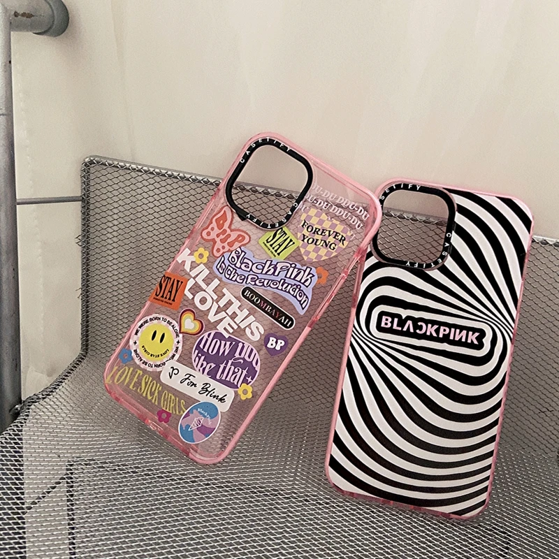 

Fashion Street Graffiti Smiley Label Korean Phone Case For iPhone 11 12 13 Pro XS Max X XR 7 8 Puls Clear Soft TPU Back Cover