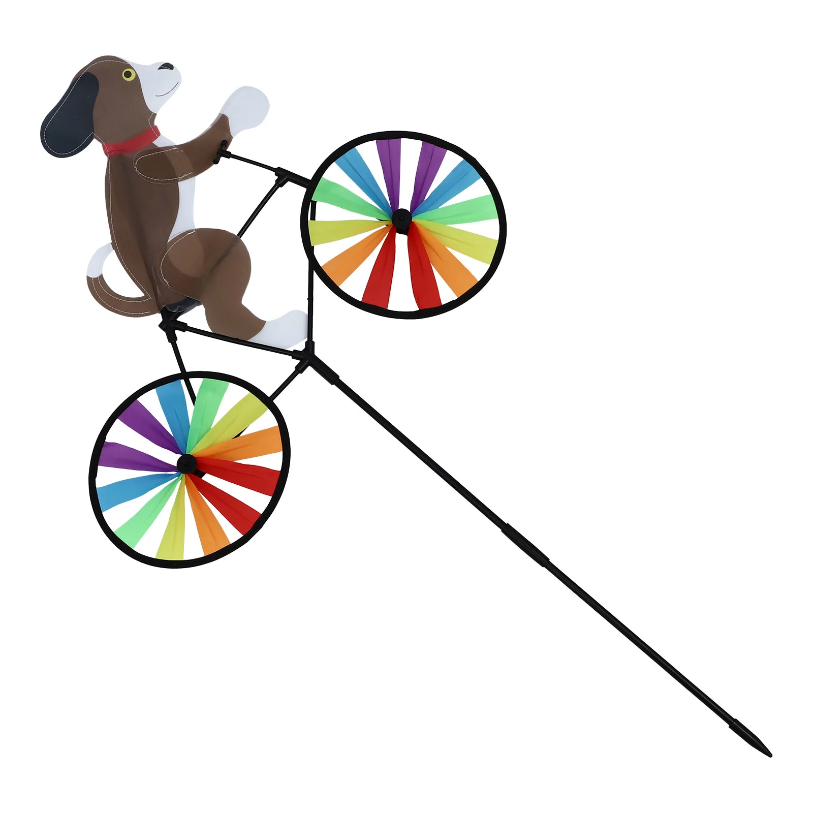 

1PC Lovely Dog Riding A Bike Windmill Outdoor Windmill Whirligig for Garden