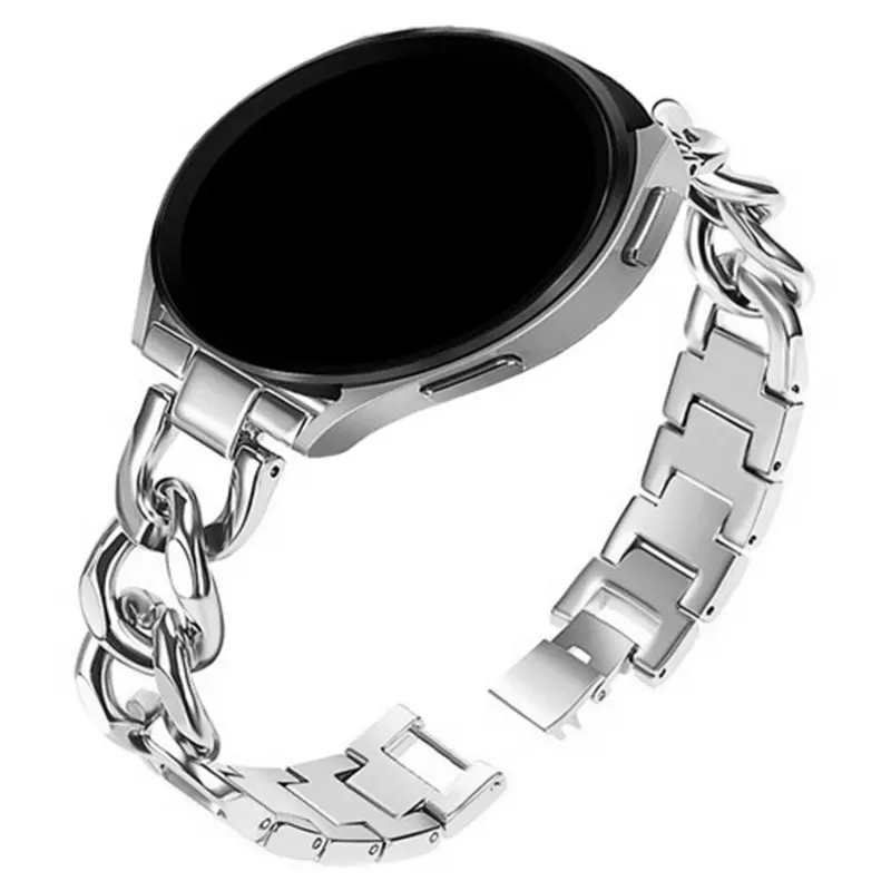 Metal Chain Bracelet For Samsung Galaxy Watch 4 Classic 44mm 40mm 42mm 46mm Stainless Steel Strap for Galaxy Watch 3 45mm 41mm