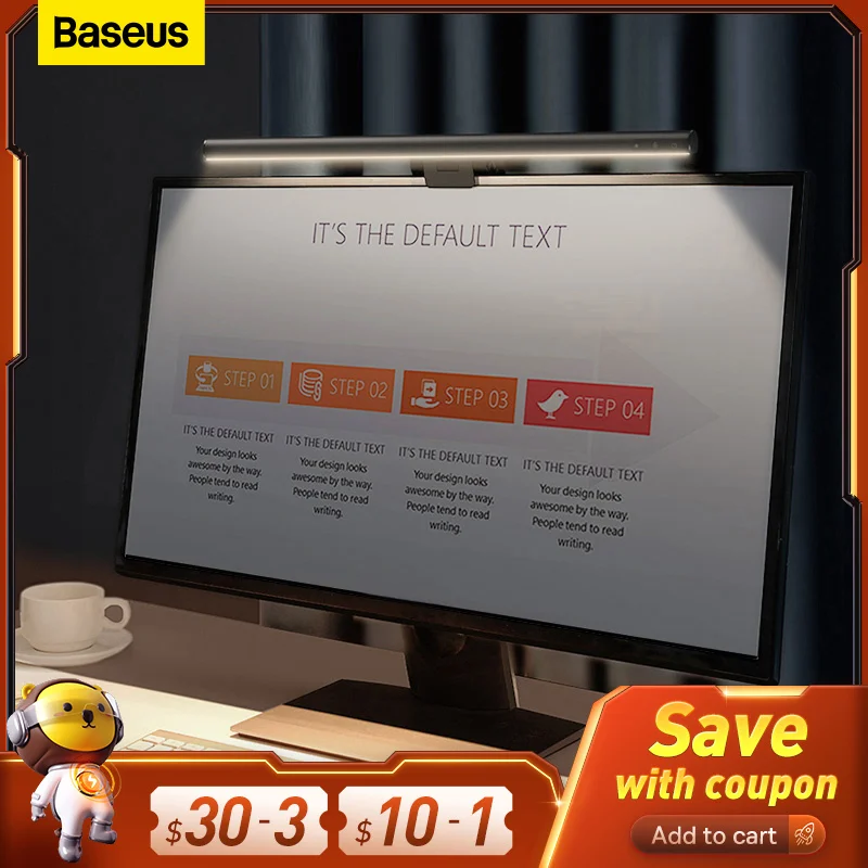 Baseus Computer Light Desk Lamp Screen Light Laptop USB Lamp New Hanging Light Table Lamp Monitor Light For Study Reading Light