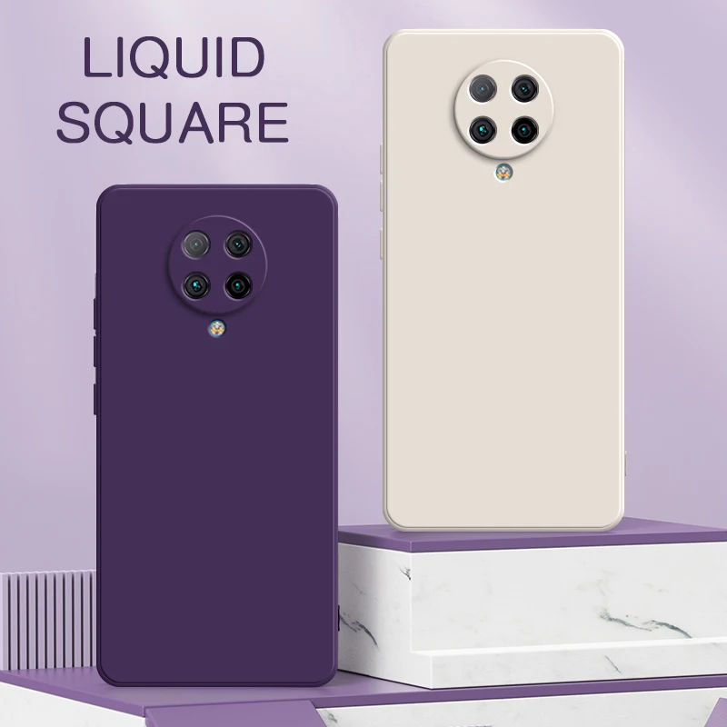 Оригинальный квадратный жидкий силиконовый чехол для Xiaomi POCO F2 Pro Защитная мягкая задняя крышка для объектива камеры F2Pro Противоударная Броня