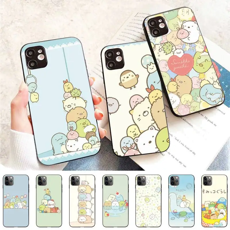 

Yinuoda Cute Sumikko Gurashi Phone Case for iPhone 11 12 13 Mini Pro Max 8 7 6 6S Plus X 5 S SE 2020 XR XS 10 case