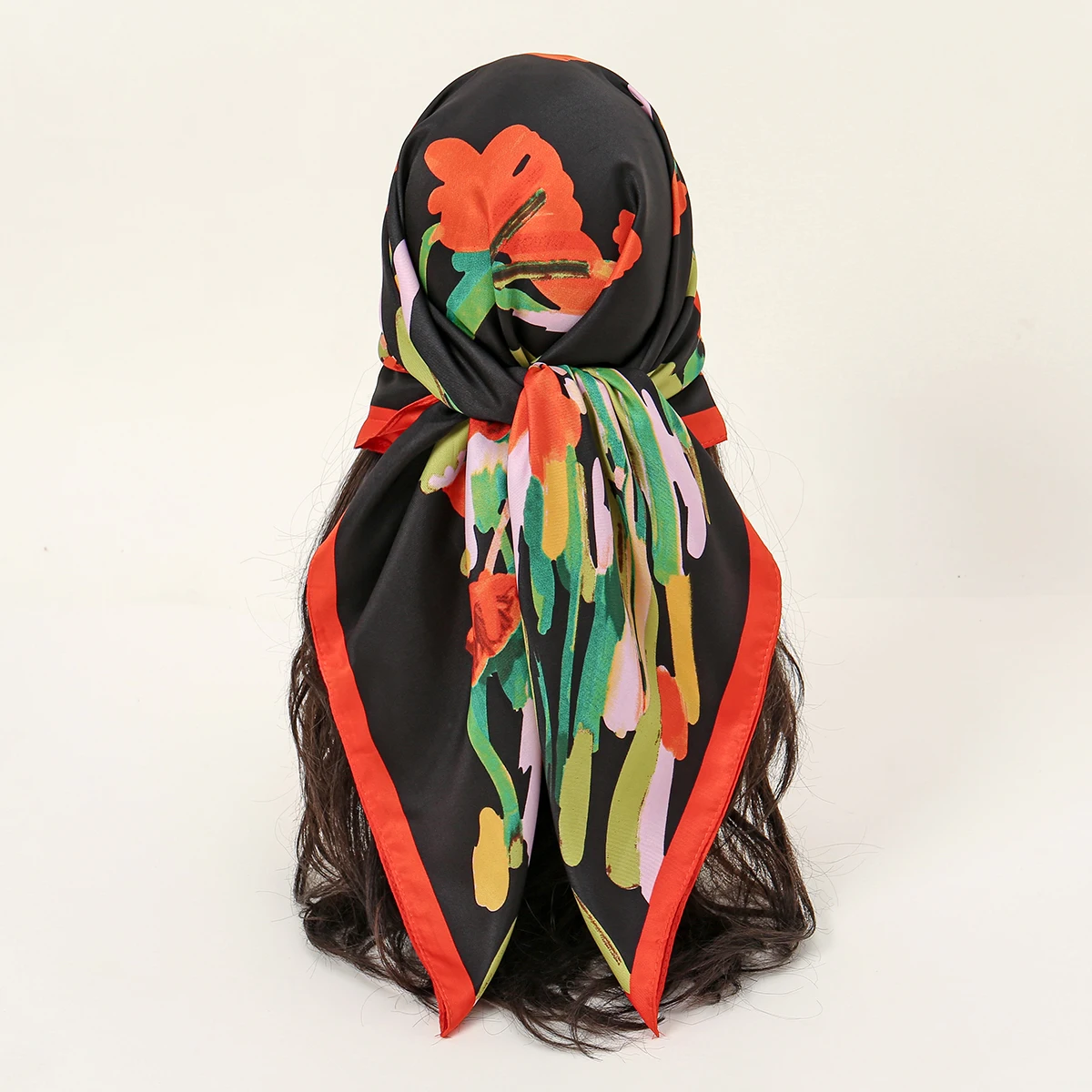 Новый дизайн картина маслом цветочный принт квадратный шарф для женщин легкая