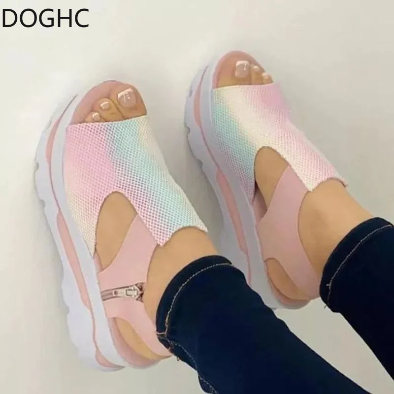 

2022 New Large Size Fashion Women Sandals Platform Rope Ladies Beach Shoes Wedges High Heels Gladiator Hot Sandals Women