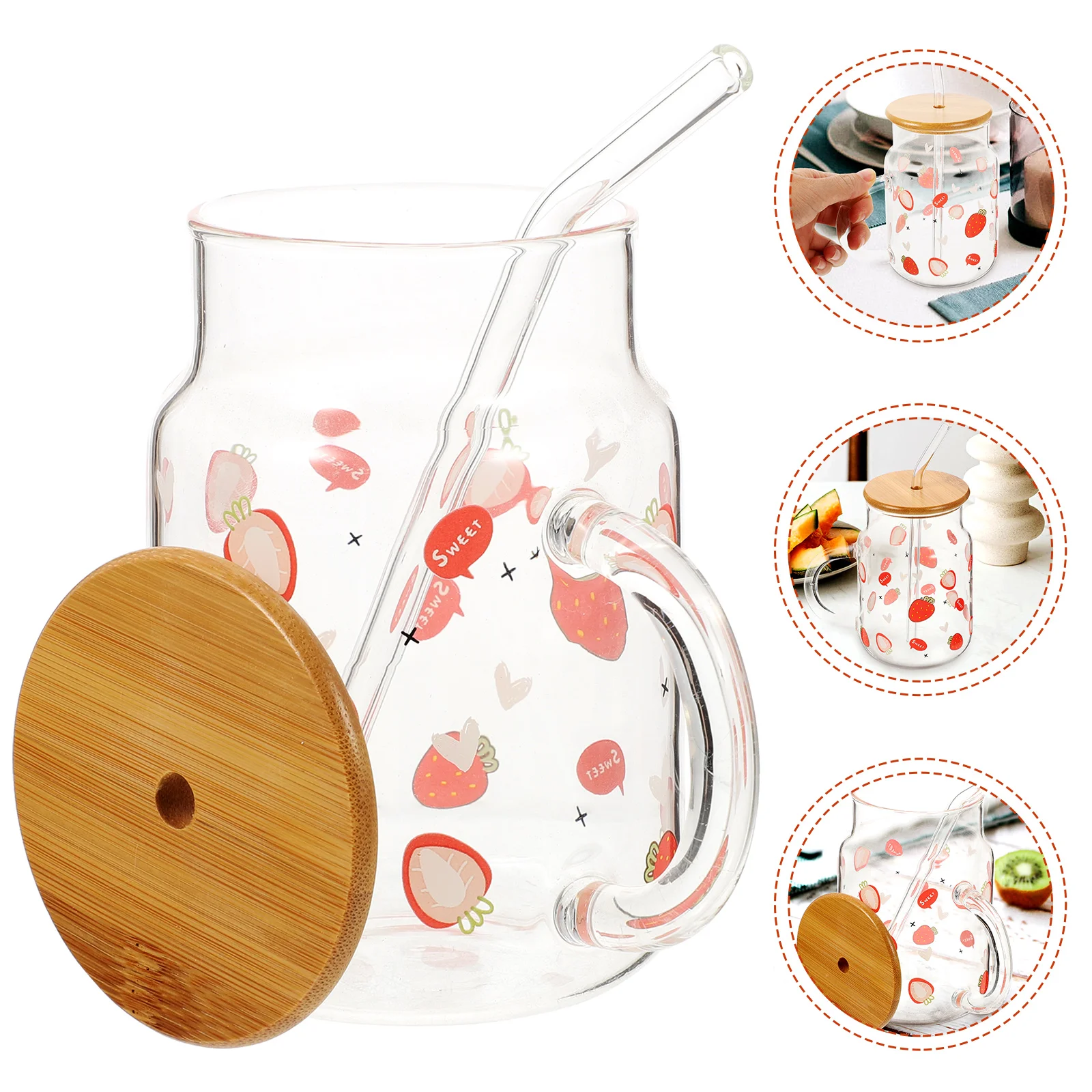 

Highball Glasses Clear Coffee Mug Clear Beer Mugs Kawaii Cute Cups Coffee Glass Cup Strawberry Glass Milk Cup Cold Beverage Cup