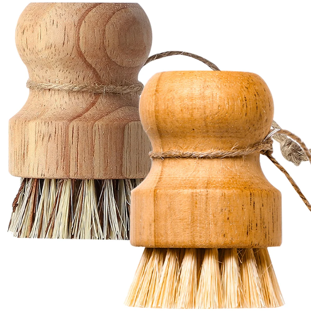 

Brush Dish Cleaning Kitchen Scrubber Pot Scrub Pan Sink Brushes Bamboo Skillet Cast Vegetable Frying Dinnerware Iron Tableware