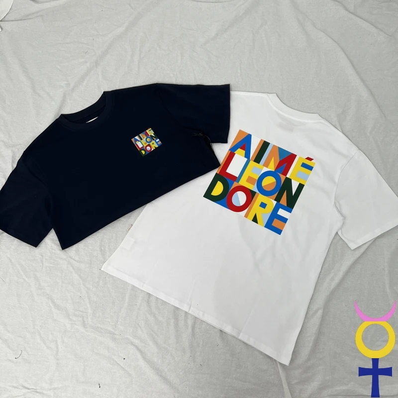 

New Hiphop Arrival Aime Leon Dore T-shirt Colourful Letter White Blue Men Women ALD T Shirt