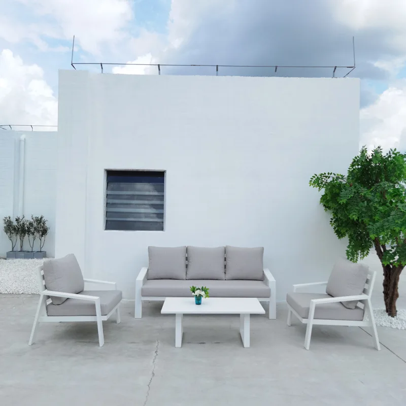 Outdoor simple sofa Outdoor balcony courtyard water-repellent aluminum alloy table and chair combination leisure sofa