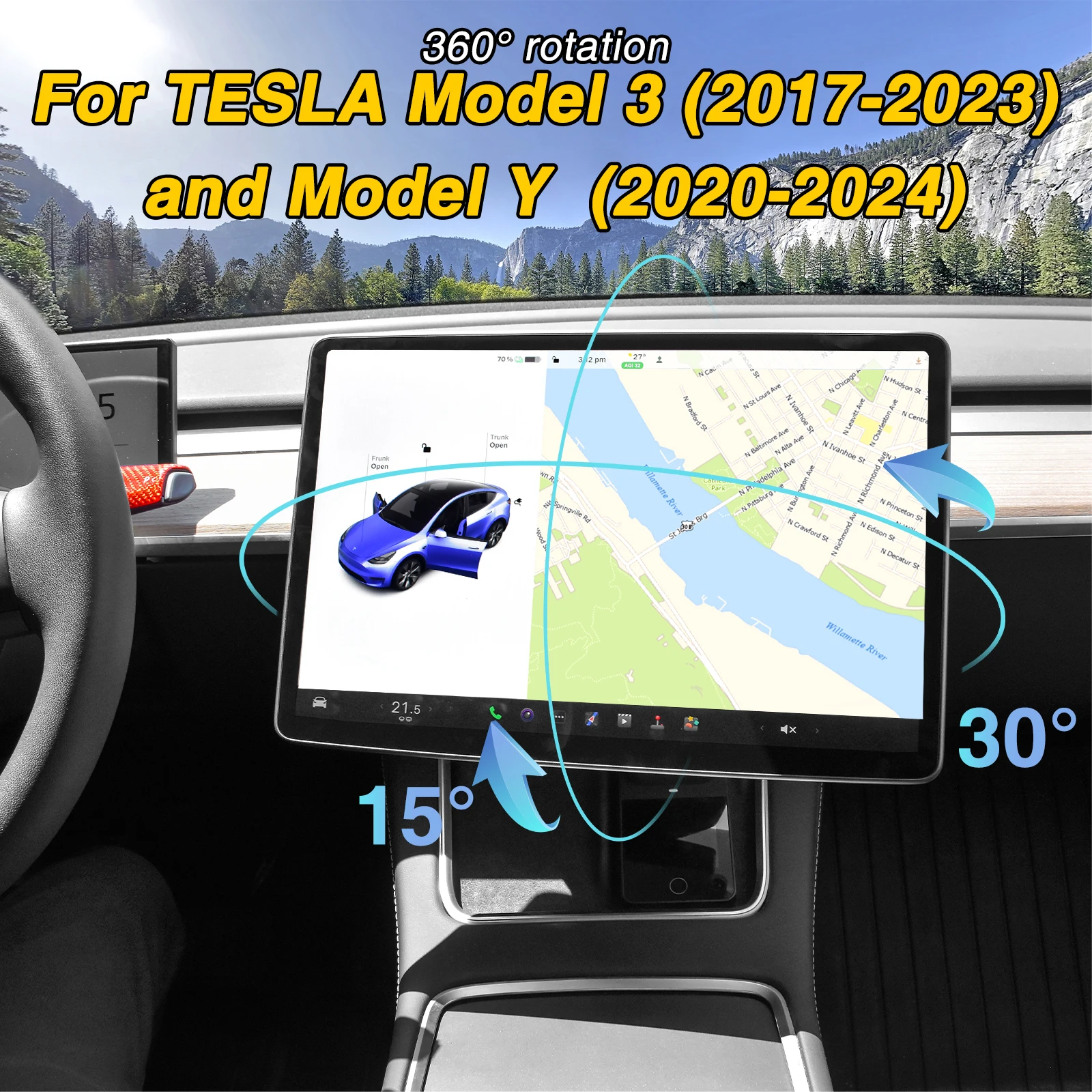 

Комплект поворота наклона экрана для Tesla Model 3 Highland Y Juniper 2017-2026, четырехнаправленный вращающийся кронштейн экрана