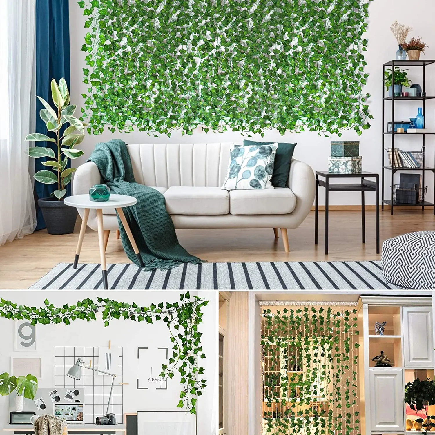 240cm Silk Fake Ivy Leaves for Wall Leaf Vine Artificial Hanging Plants Liana Green Garland Party Vines Decoration Home Decor - купить по