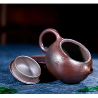 new chinese style yixing teapot purple clay xi shi pot retro firewood kiln change dahongpao tea set household kettle 80ml
