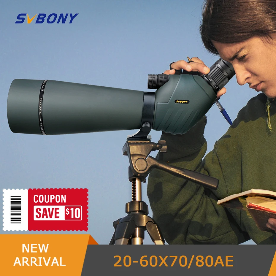 SVBONY-SV411 20-60X80 двойной фокус Зрительная труба профессиональный телескоп с штативом