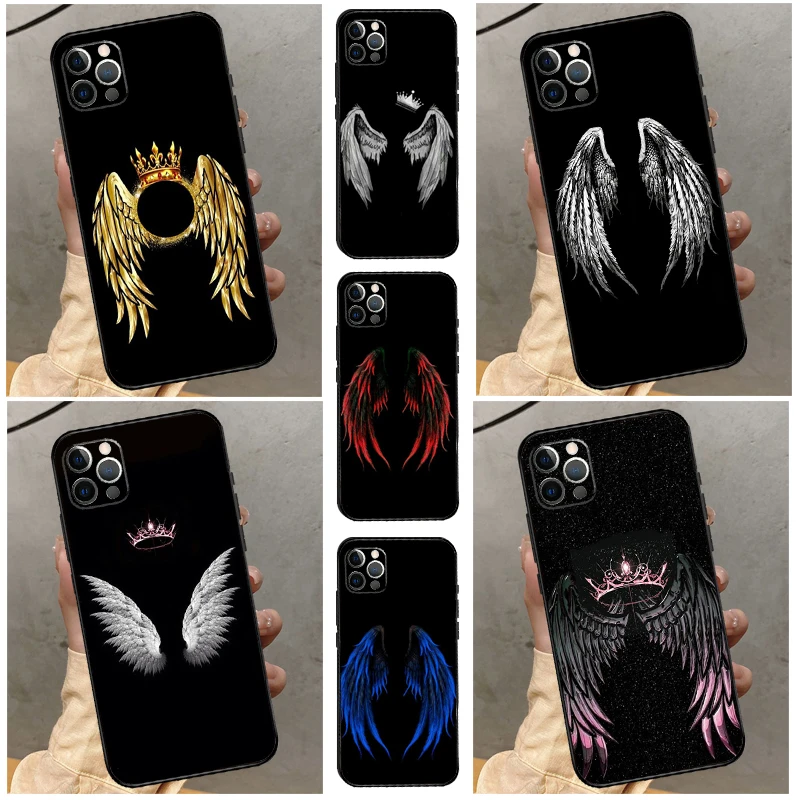 

Изысканный чехол с крыльями для iPhone 14 Plus 11 12 13 Pro Max Mini SE 2020 6S 7 8 Plus XR X XS Max, задняя крышка