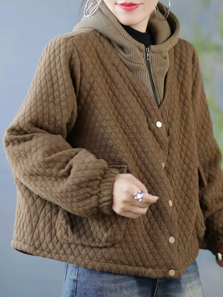 Женская зимняя стеганая парка Max LuLu с капюшоном