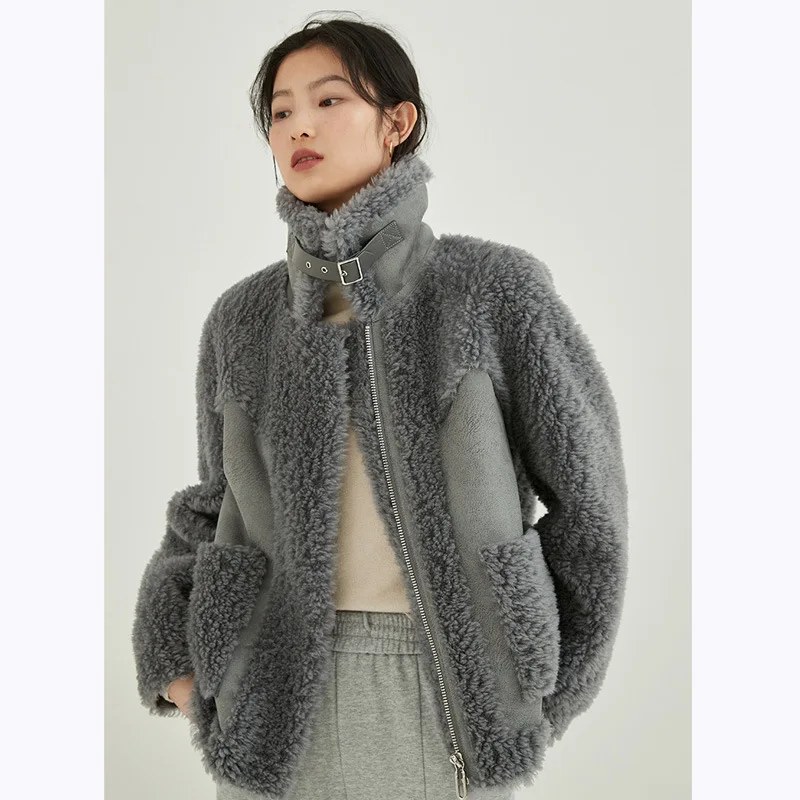 2022 New Fur Cashmere Coat Womens Fashion Composite Fur Wool Coat for Women