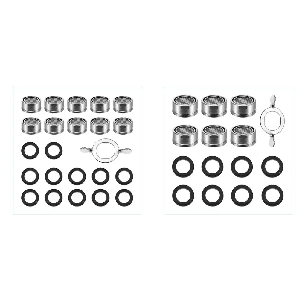 

1 Set Faucet Aerator Sink Replacement Stainless Steel Male Thread Gasket Wrench Mini Anti-corrosion Threads Adapter No 1