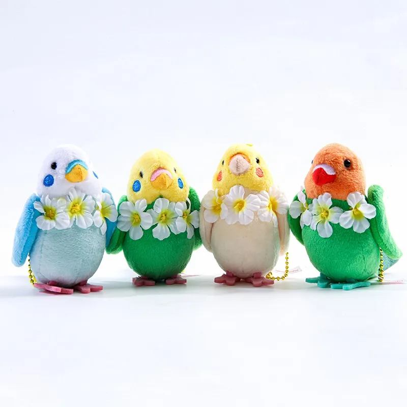 

Simulation Nymphicus Hollandicus Plush Toys Kawaii Soft Stuffed Animal Model Plushie Doll Cartoon Cute Color Parrot Pendant Gift