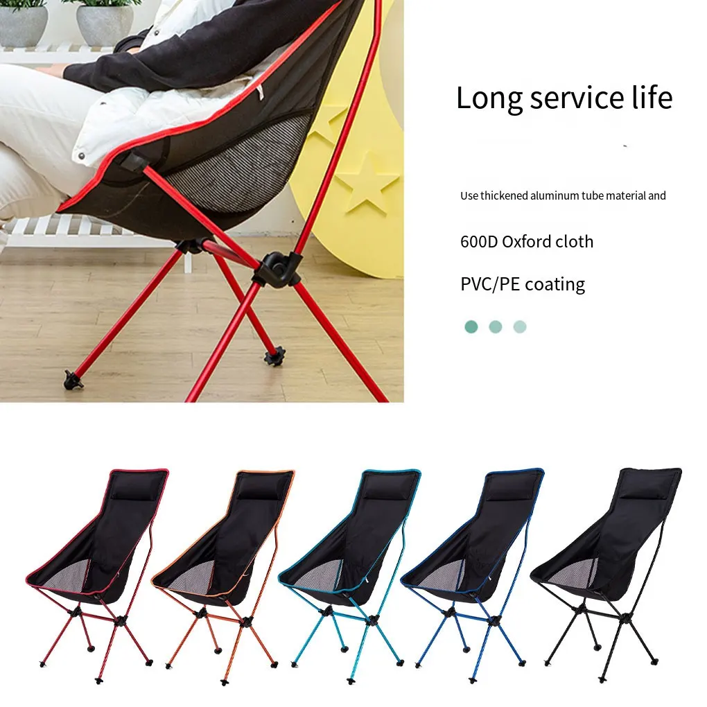 

Outdoor Folding Chair Travel Fishing BBQ Office Seat Collapsible Beach Hiking Picnic Lightweight Foldable Tools