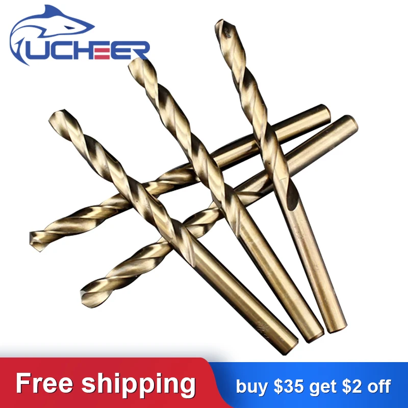 

UCHEER 1set Cobalt Drill Bits for Metal Wood Working M35 HSS Co Steel Straight 1-13mm Twist Drill Bit Power Tools Drillfor