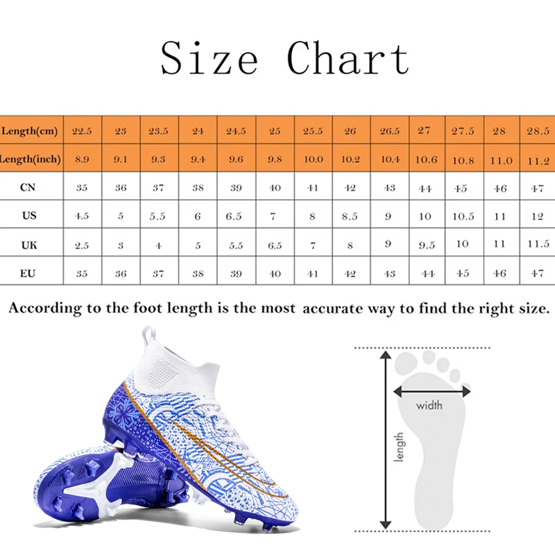 Professional Anti-Skid Wear-Resistant High Top FG/TF Men's Soccer Shoes Training Shoe Children's Football Boots Outdoor Sneakers