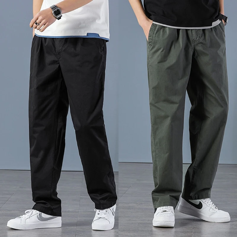 Men's Loose Plus Size Casual Pants 2022 Spring Autumn Breathable Cotton Trousers Homme Golf Pants Cargo pants Men Clothing