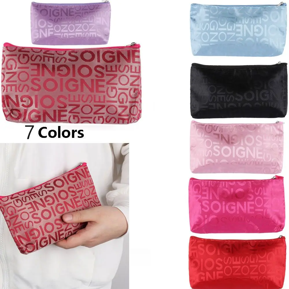 

Hot Cute Women Makeup Cosmetic Bag Toiletry Case Letters Zipper Multifunction