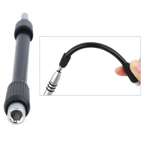 Гибкий удлинитель из 2 предметов, магнитный вал, шестигранный хвостовик, гнездо для держателя прецизионных отверток диаметром 4 мм