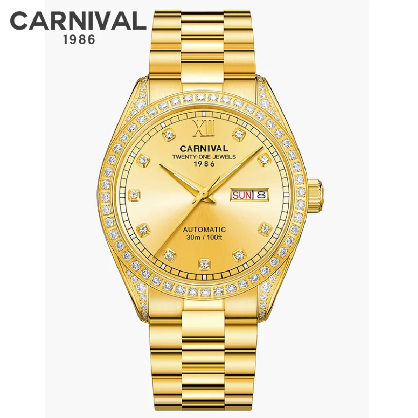 

CARNIVAL Sapphire mirror Men Sport Business Watch Top Brand Luxury Automatic Fashion MIYOTA Mechanical Watches Clock
