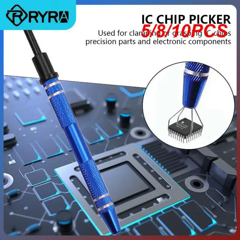 

5/8/10PCS Repair Tool Ic Extractor Blue Four Claw Electronic Component Hand Tool Chip Handmade Tools Suck Mobile Phone