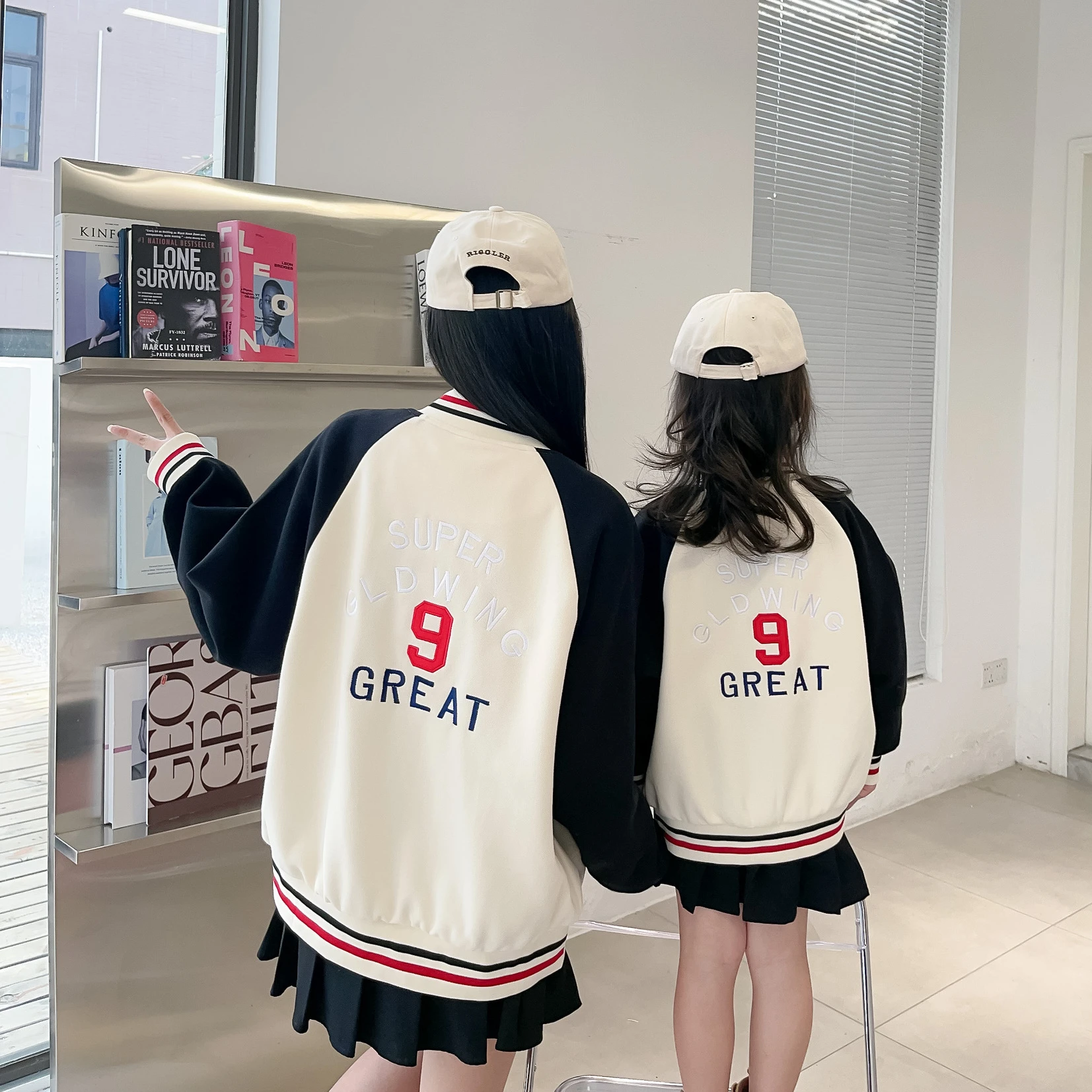 

Mom And Daughter Matching Clothes 2023 Mother Son Same Coat Women's Bomber Jacket Fashion Korean Style Girl Boy Baseball Jacket