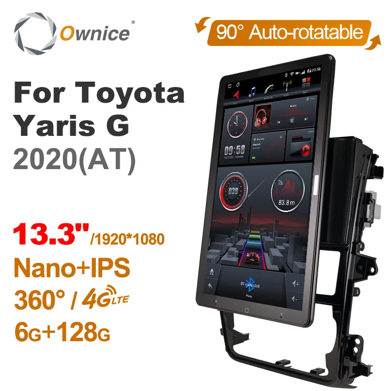 

13,3 дюймов 1920*1080 Ownice Android 10,0 для Toyota Yaris G 2020 автомобильный радиоприемник Автомобильный мультимедийный Видео Аудио Автомобильный вращающийся ...