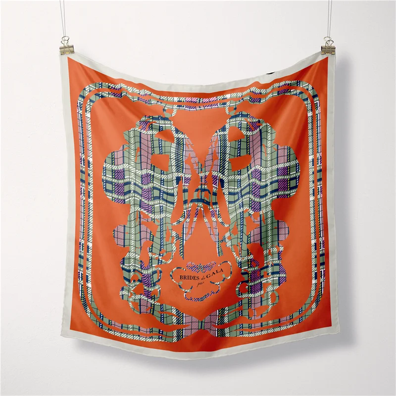 Саржевый шелковый шарф женские квадратные шарфы с двумя искусственными