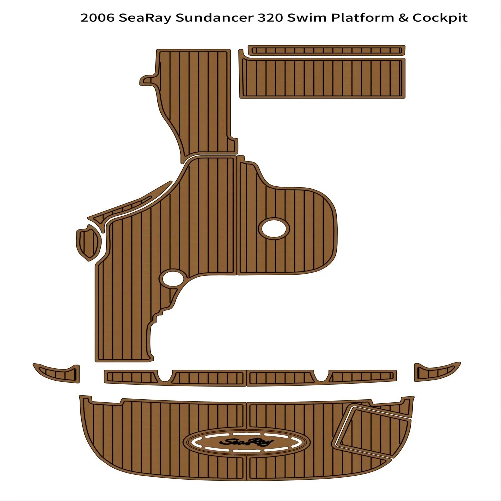 

2006 Sea Ray Sundancer 320 Swim Platform Cockpit Pad Boat EVA Faux Teak Floor